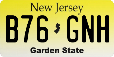 NJ license plate B76GNH