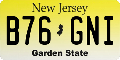 NJ license plate B76GNI