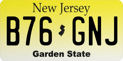 NJ license plate B76GNJ