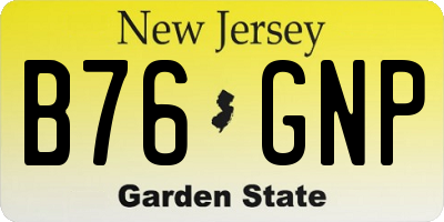 NJ license plate B76GNP