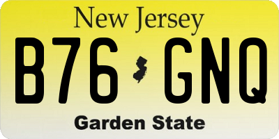NJ license plate B76GNQ