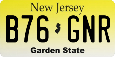 NJ license plate B76GNR