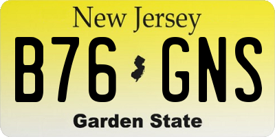 NJ license plate B76GNS