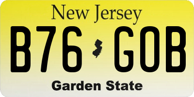 NJ license plate B76GOB