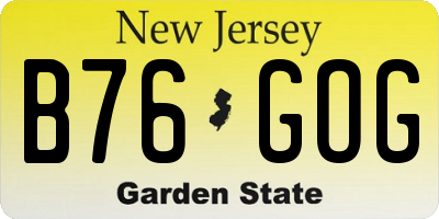 NJ license plate B76GOG