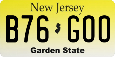 NJ license plate B76GOO