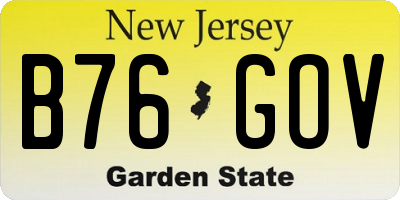 NJ license plate B76GOV