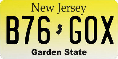 NJ license plate B76GOX