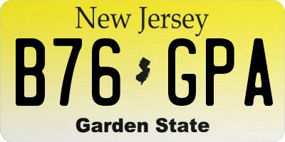NJ license plate B76GPA