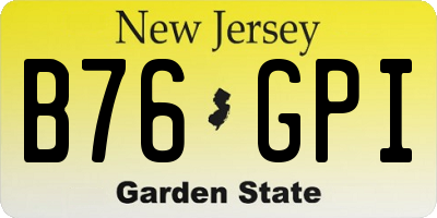 NJ license plate B76GPI