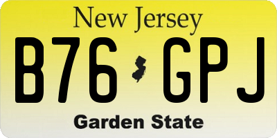NJ license plate B76GPJ