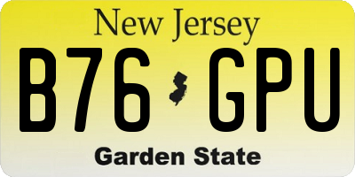 NJ license plate B76GPU