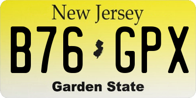 NJ license plate B76GPX