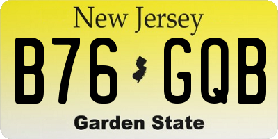 NJ license plate B76GQB