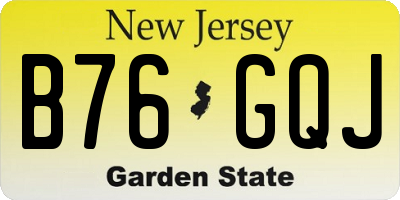 NJ license plate B76GQJ