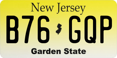 NJ license plate B76GQP