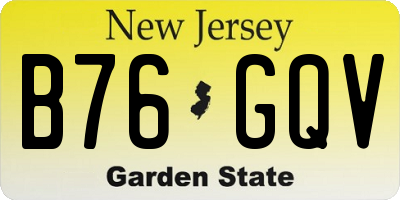 NJ license plate B76GQV