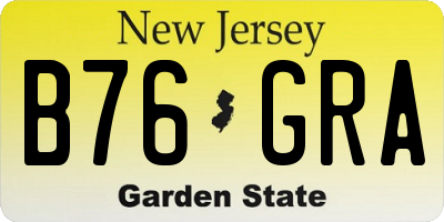 NJ license plate B76GRA