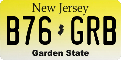 NJ license plate B76GRB
