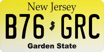 NJ license plate B76GRC