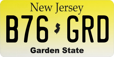 NJ license plate B76GRD