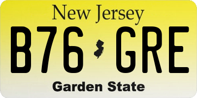 NJ license plate B76GRE