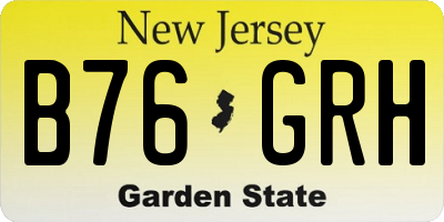 NJ license plate B76GRH