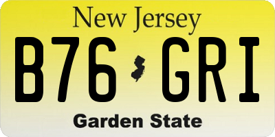 NJ license plate B76GRI