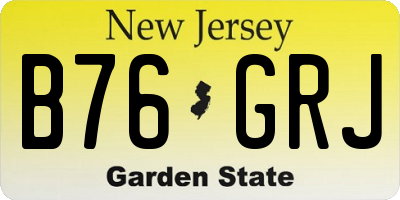 NJ license plate B76GRJ