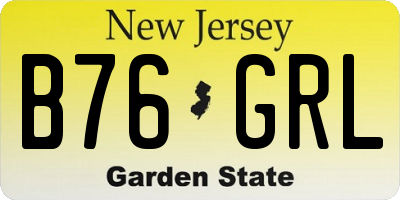 NJ license plate B76GRL