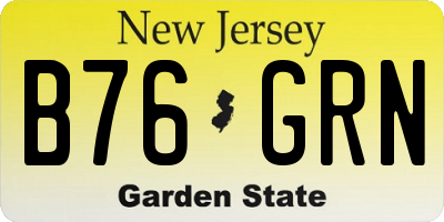 NJ license plate B76GRN