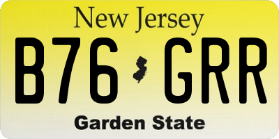 NJ license plate B76GRR