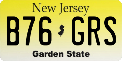 NJ license plate B76GRS