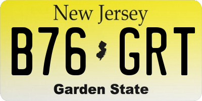 NJ license plate B76GRT