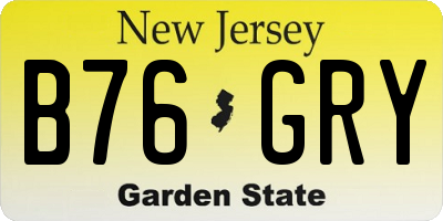 NJ license plate B76GRY