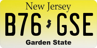 NJ license plate B76GSE