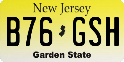 NJ license plate B76GSH