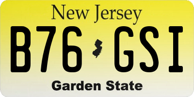 NJ license plate B76GSI