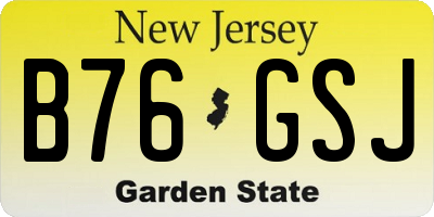 NJ license plate B76GSJ