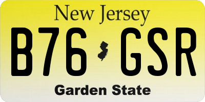 NJ license plate B76GSR