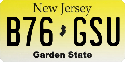 NJ license plate B76GSU