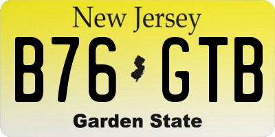 NJ license plate B76GTB