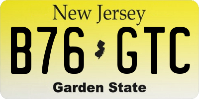 NJ license plate B76GTC