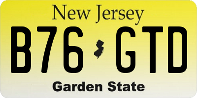 NJ license plate B76GTD