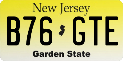 NJ license plate B76GTE