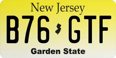 NJ license plate B76GTF