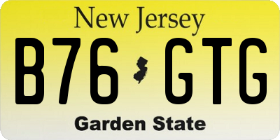 NJ license plate B76GTG