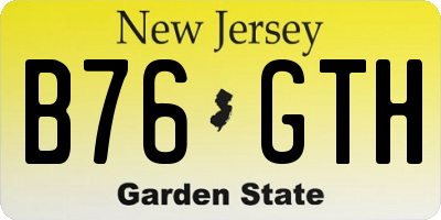 NJ license plate B76GTH