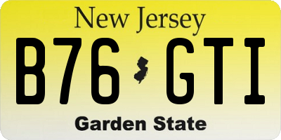 NJ license plate B76GTI