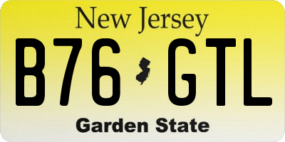 NJ license plate B76GTL